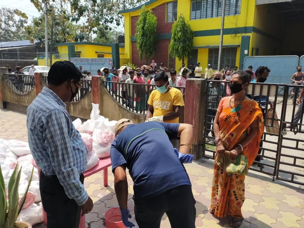 Distribution of food packets during COVID